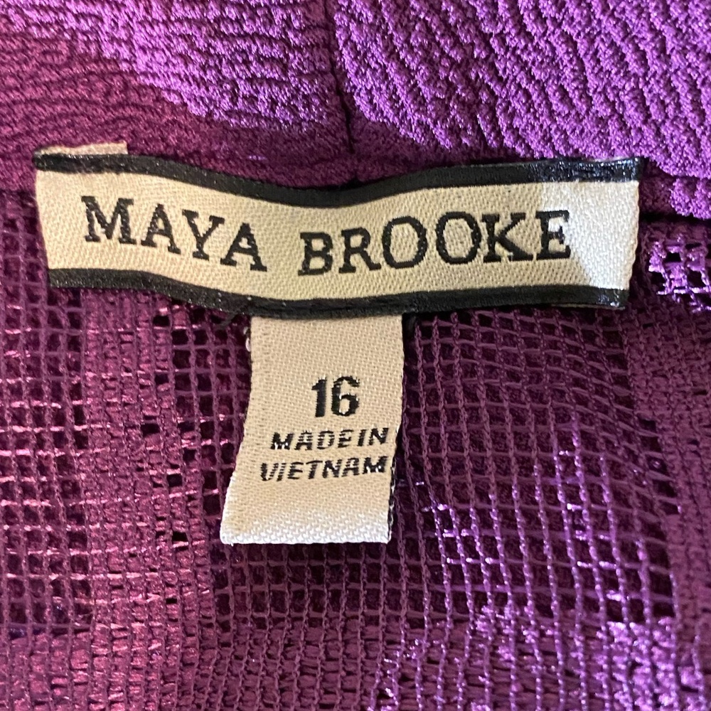 Maya Brooke Chic Sleeveless Midi Dress in Deep Purple Size 16 - Picture 7 of 11